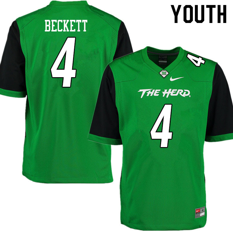 Youth #4 Tavante Beckett Marshall Thundering Herd College Football Jerseys Sale-Gren